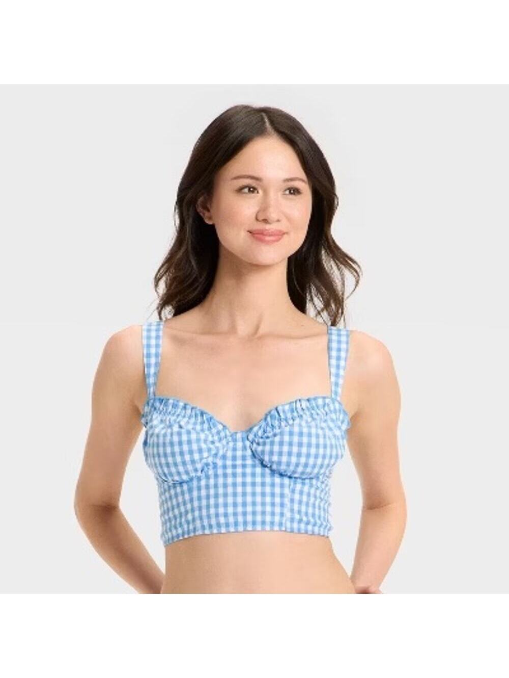 Colsie NWT Women's Blue Gingham Corset Size L